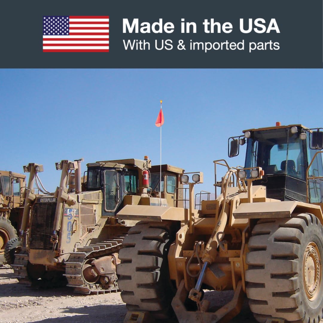 Checkers Heavy Duty Threaded Hex Warning Whip Safety Flag Spring Mount for 10' and 12' Poles