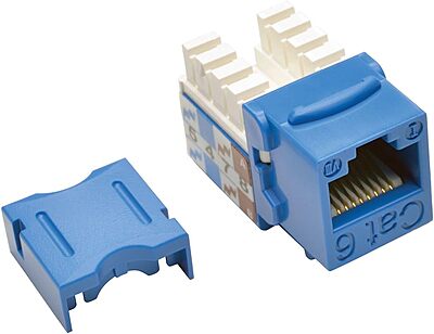 Eaton Tripp Lite Series Cat6/Cat5e 110 Style Punch Down Keystone Jack - Blue, TAA - RJ-45