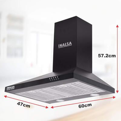 Inalsa Smash 60BKBF Wall Mounted 60cm 1050m3/hr Chimney Inalsa Smash 60BKBF Wall Mounted 60cm 1050m3/hr Chimney