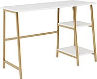 Sauder North Avenue 42inW Modern Desk with Open Shelves, White Finish
