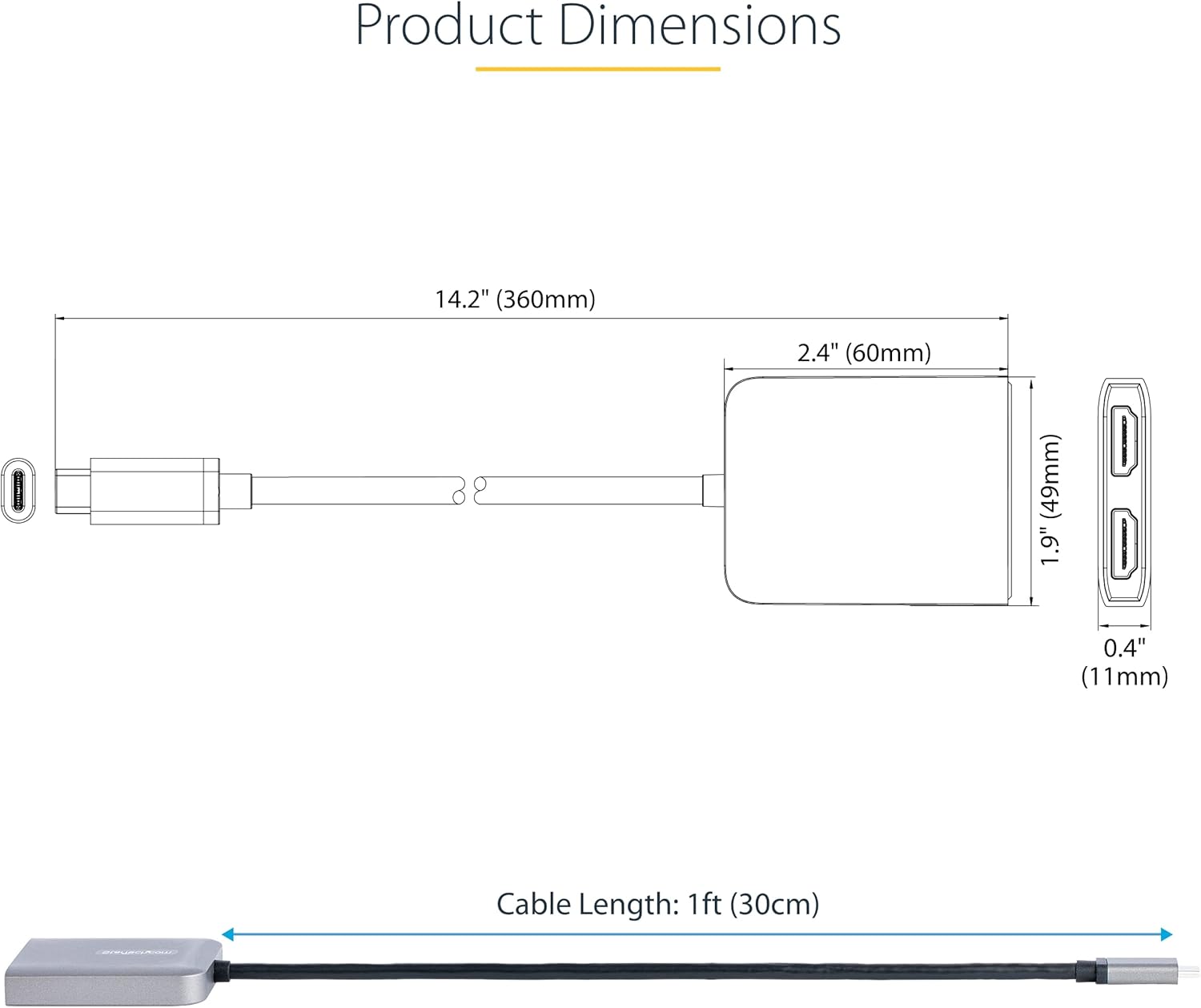 StarTech.com USB to Dual HDMI Adapter for Windows