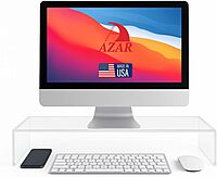Azar 515360 Acrylic Monitor Stand Riser – Made in USA Laptop stand and Monitor Riser Acrylic Monitor Stand Riser Clear