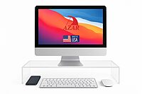 Azar 515360 Acrylic Monitor Stand Riser – Made in USA Laptop stand and Monitor Riser Acrylic Monitor Stand Riser Clear