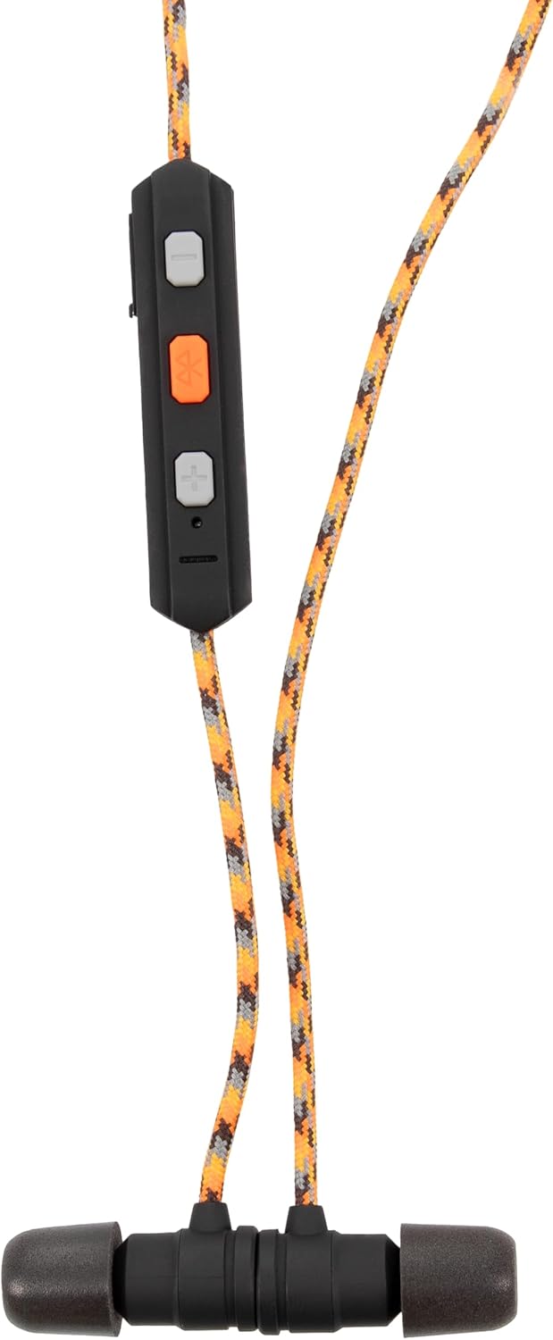 Walker's Flexible Bluetooth Neckband Headset 30 NRR Passive Hearing Protection Earbuds with 12" USB Charging Cable & EVA
