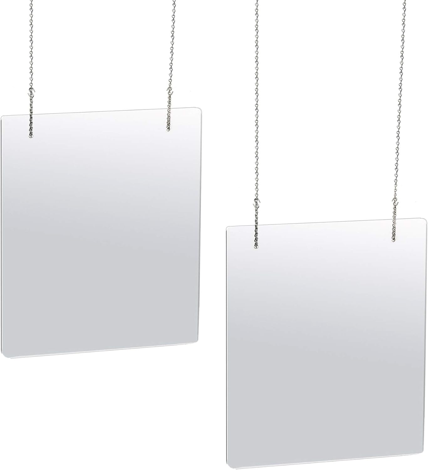 AZAR DISPLAYS Hanging Adjustable Clear Acrylic Cashier Shield Sneeze Guard - Pack of 2