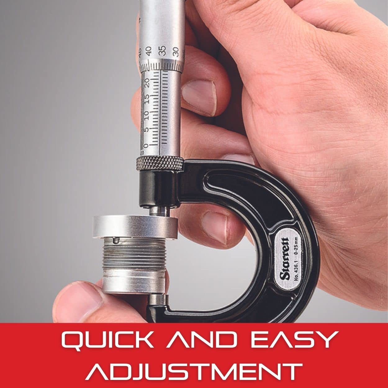 Starrett Outside Micrometer with One-Piece Spindle, Satin Chrome Finish and Advanced Sleeve Design