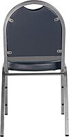 National Public Seating Dome-Back Stacking Chairs, Vinyl, Midnight Blue/Silvervein, Set of 2 - Model 9204-SV/2