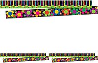 Barker Creek Straight-Edge Borders, 3in x 35in, Neon Stripe, Pack Of 12