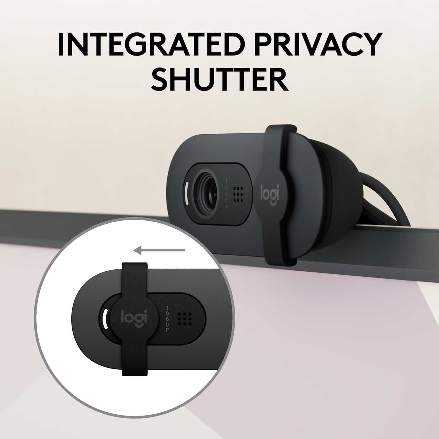 Logitech Brio 105 Full HD 1080p Business Webcam with Auto-Light Balance, USB-A, Privacy Shutter, Easy Set-Up