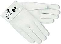 MCR Safety 4907 Red Ram Premium Grade Grain Goat Leather MIG/TIG Unlined Clute Pattern Welder Gloves, 2" Band Top Cuff