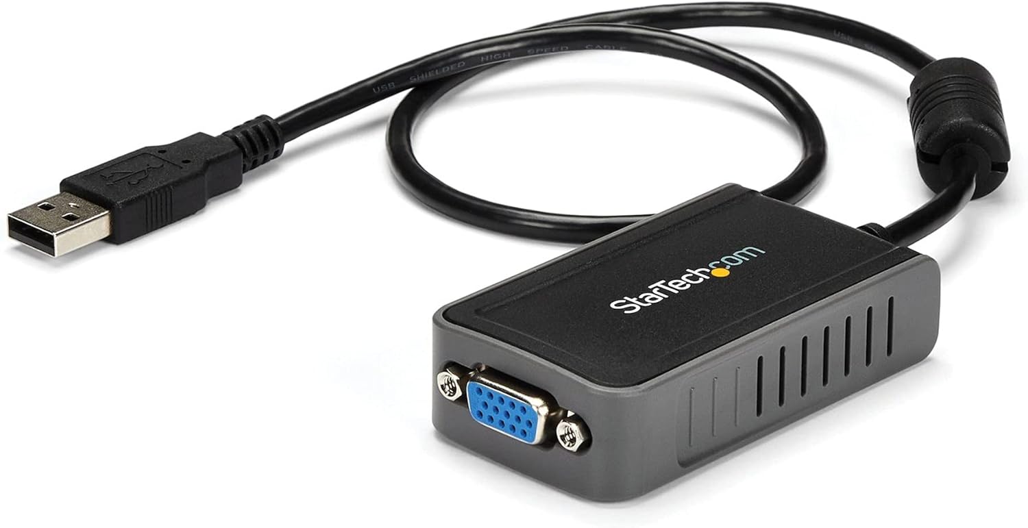 StarTech.com USB 2.0 to VGA Adapter, USB to VGA External Video Adapter for Windows
