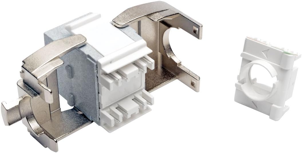 TRIPP LITE Cat6a Toolless Keystone Jack Wall Plates Patch Panels Mount Boxes (N238-001-GY-TFA)