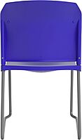 Flash Furniture Hercules Series 880 lb. Capacity Blue Full Back Contoured Stack Chair with Gray Powder Coated Sled Base