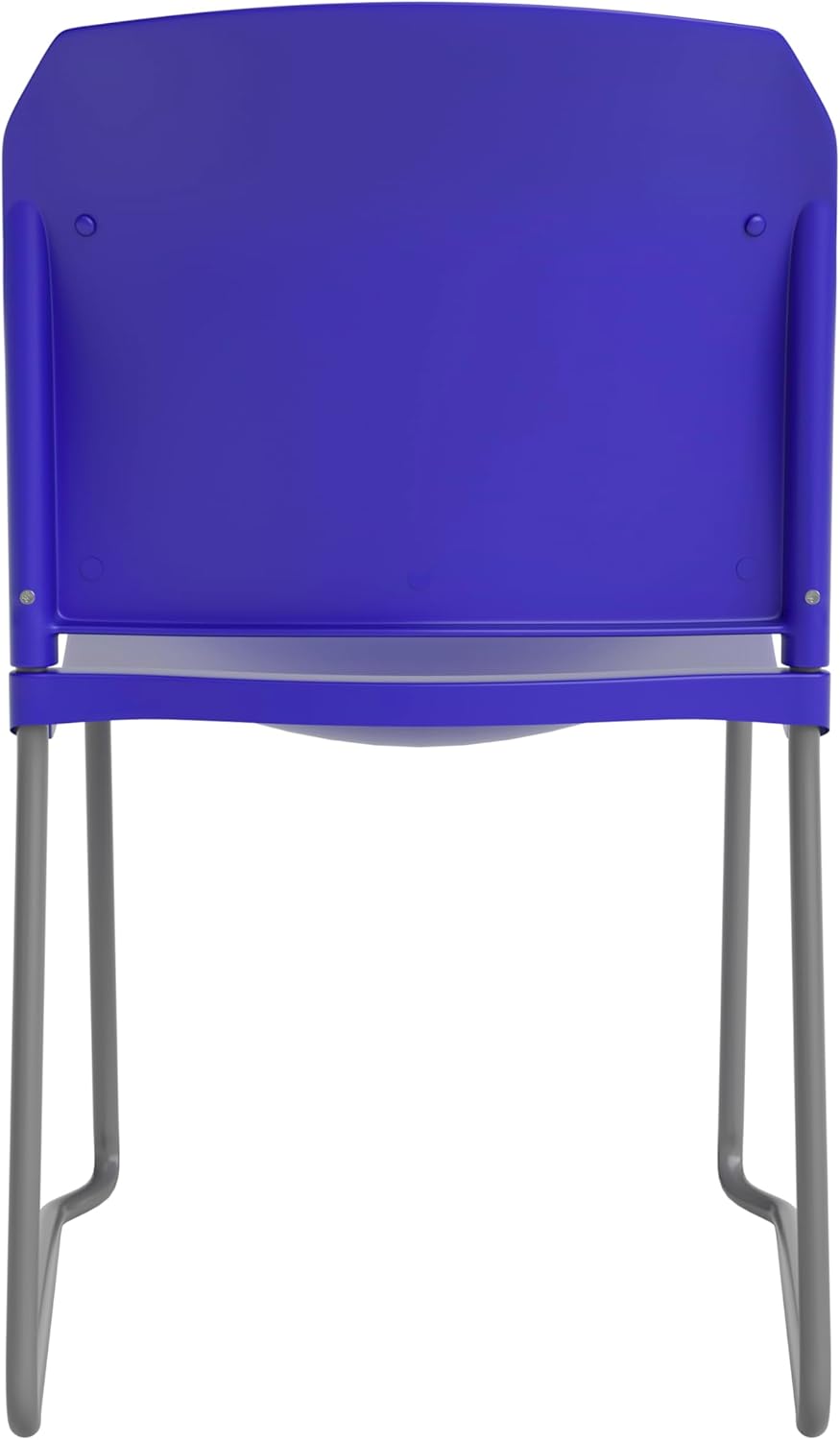 Flash Furniture Hercules Series 880 lb. Capacity Blue Full Back Contoured Stack Chair with Gray Powder Coated Sled Base