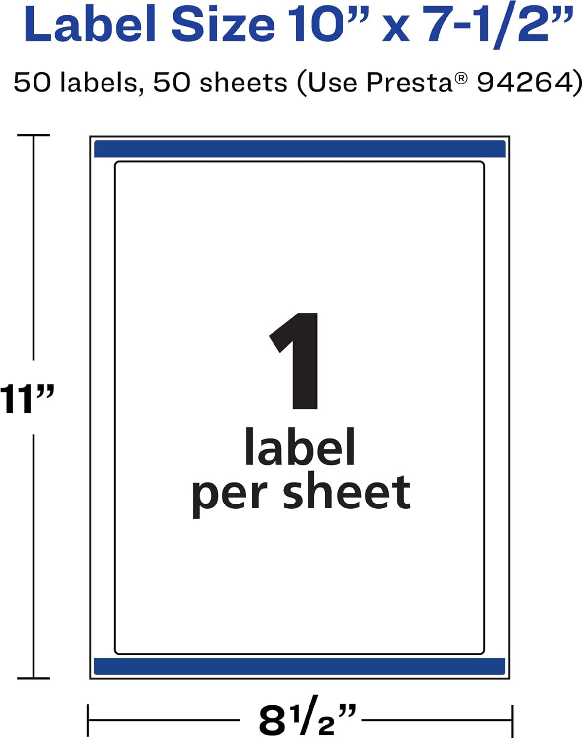 AVERY Matte White Rectangle Labels, Sure Feed Technology, 10" x 7.5"