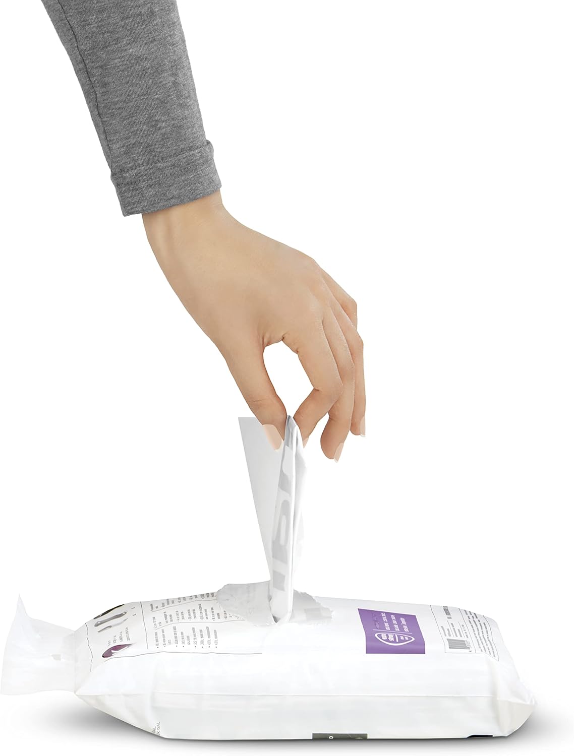 simplehuman Custom-Fit Trash Can Liners, Drawstring, White