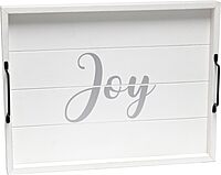 Elegant Designs Decorative Wood Serving Tray w/Handles