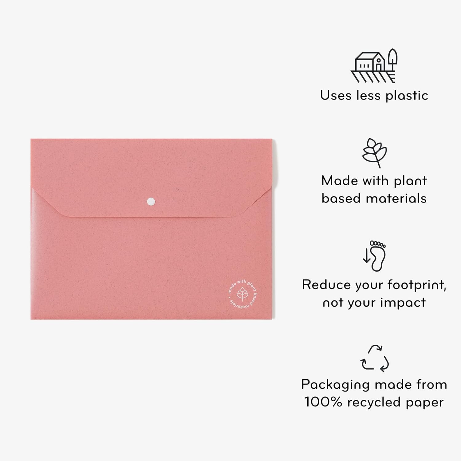 U Brands U-Eco Poly Document Holders, Set of 10, Assorted Brights, Single Pocket, Letter Size (6601U01-12)