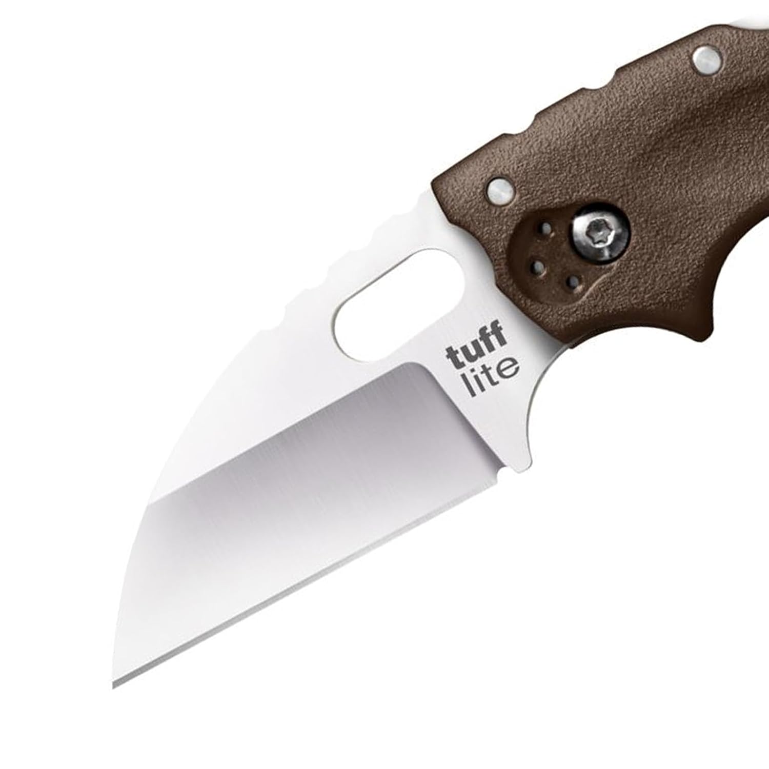 Cold Steel Tuff Lite 2.5" AUS8A Sheepsfoot Razor-Sharp Plain Blade 3.5" Griv-Ex FDE Handle Pocket Folding Knife, Blister Pack