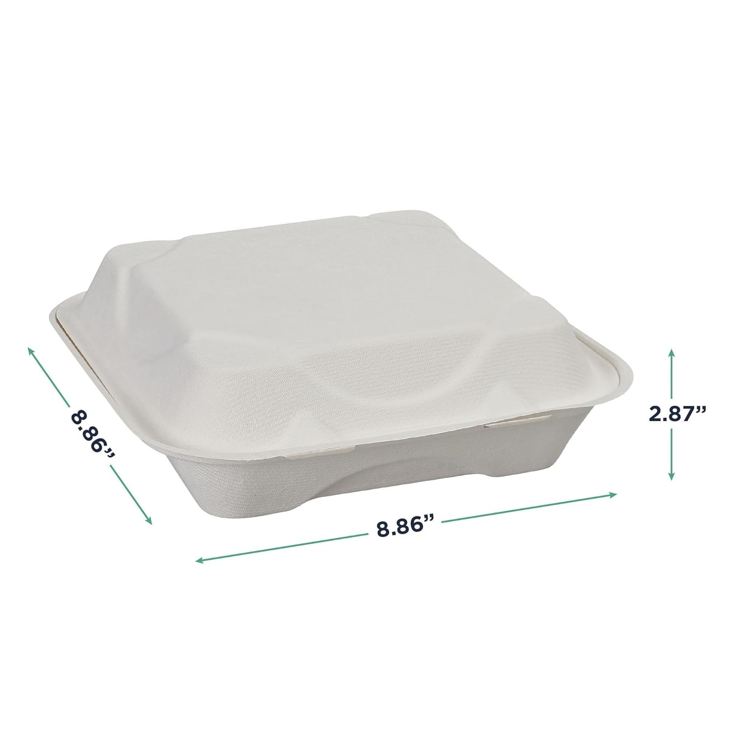 Eco-Products Compostable Bagasse Molded-Fiber Hinged Clamshell Containers