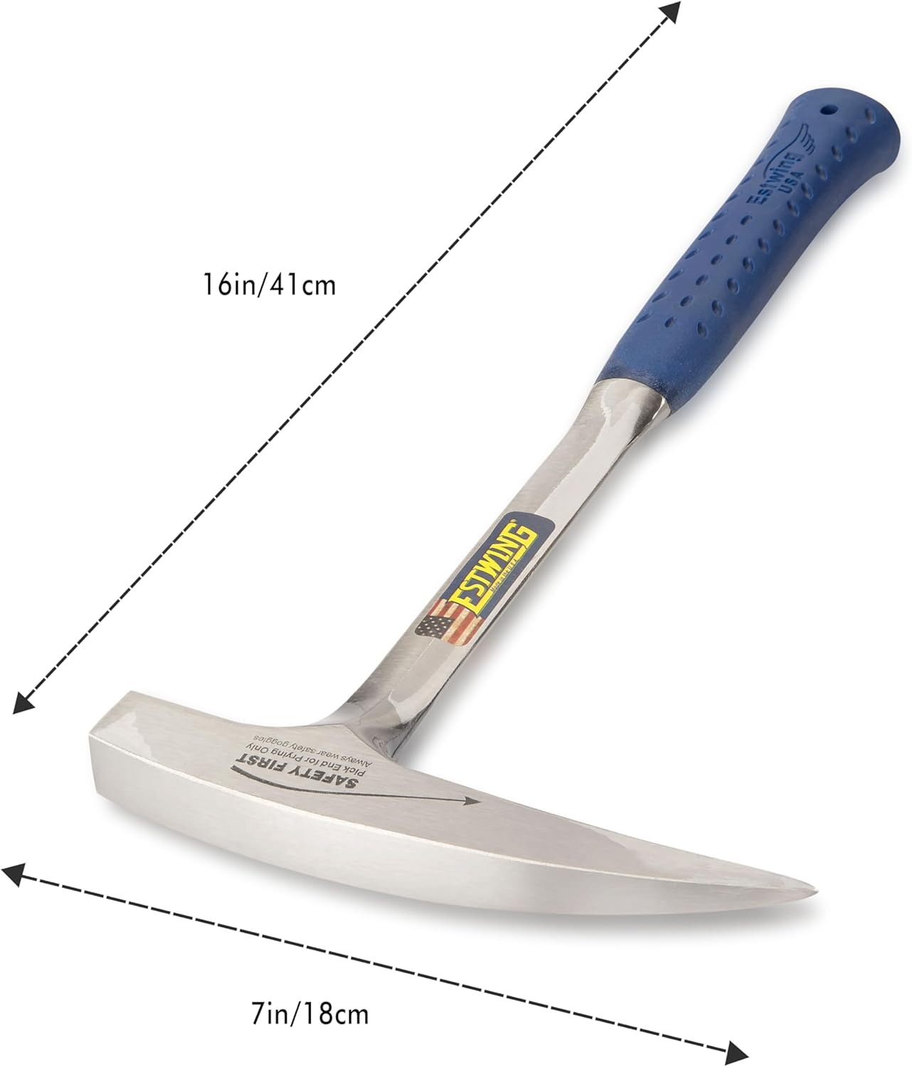 ESTWING Rock Pick 22 oz Geology Hammer with Pointed Tip & Shock Reduction Grip