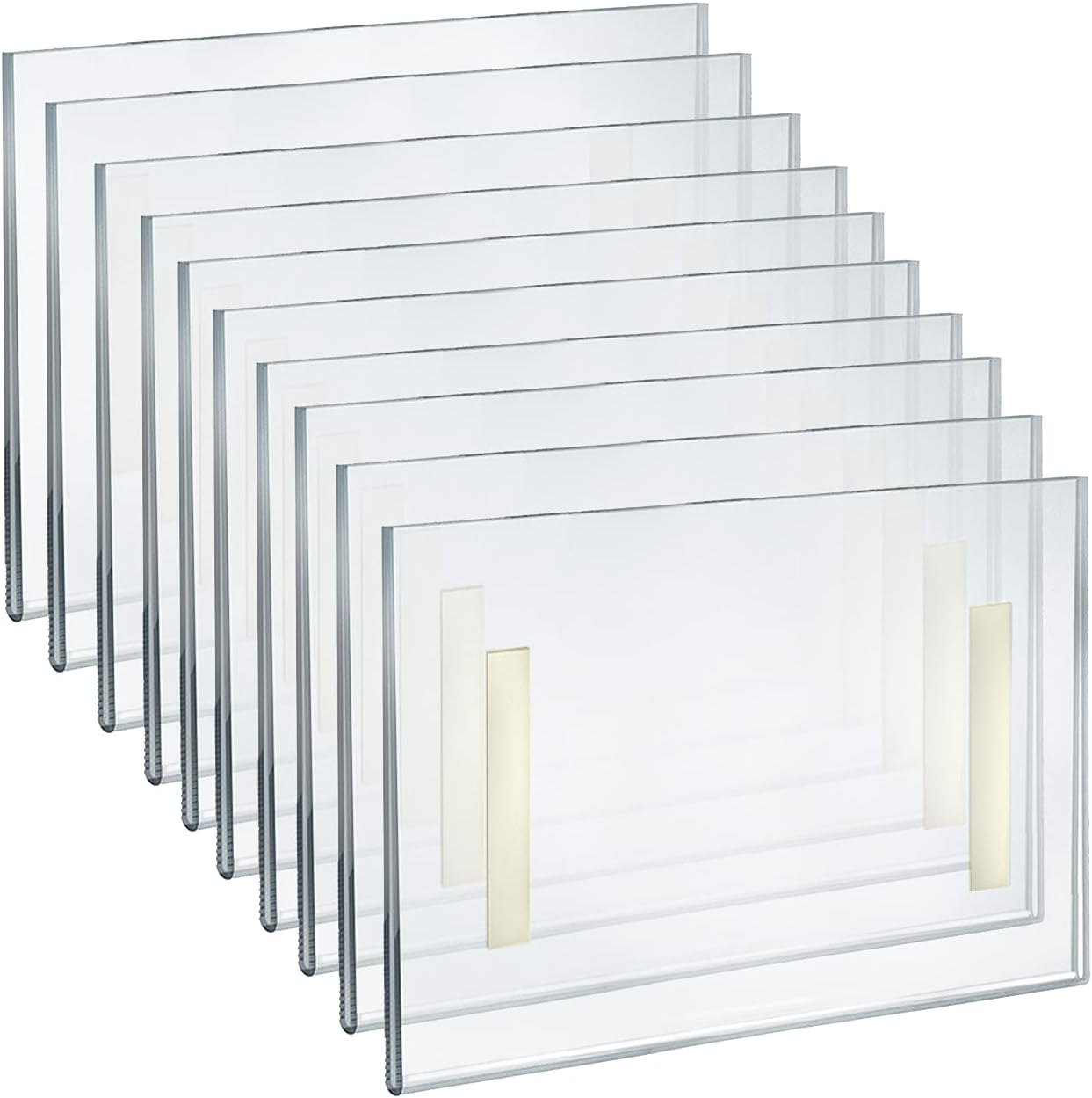 AZAR DISPLAYS Clear Acrylic Self Adhesive Wall Sign Holder Frames - Pack of 10