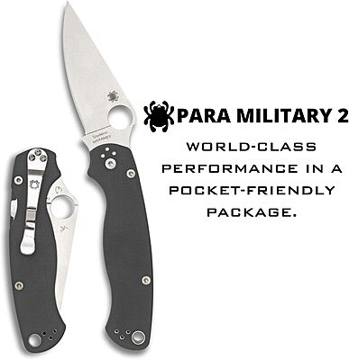Spyderco Para Military 2 Folding Knife with G-10 Handle