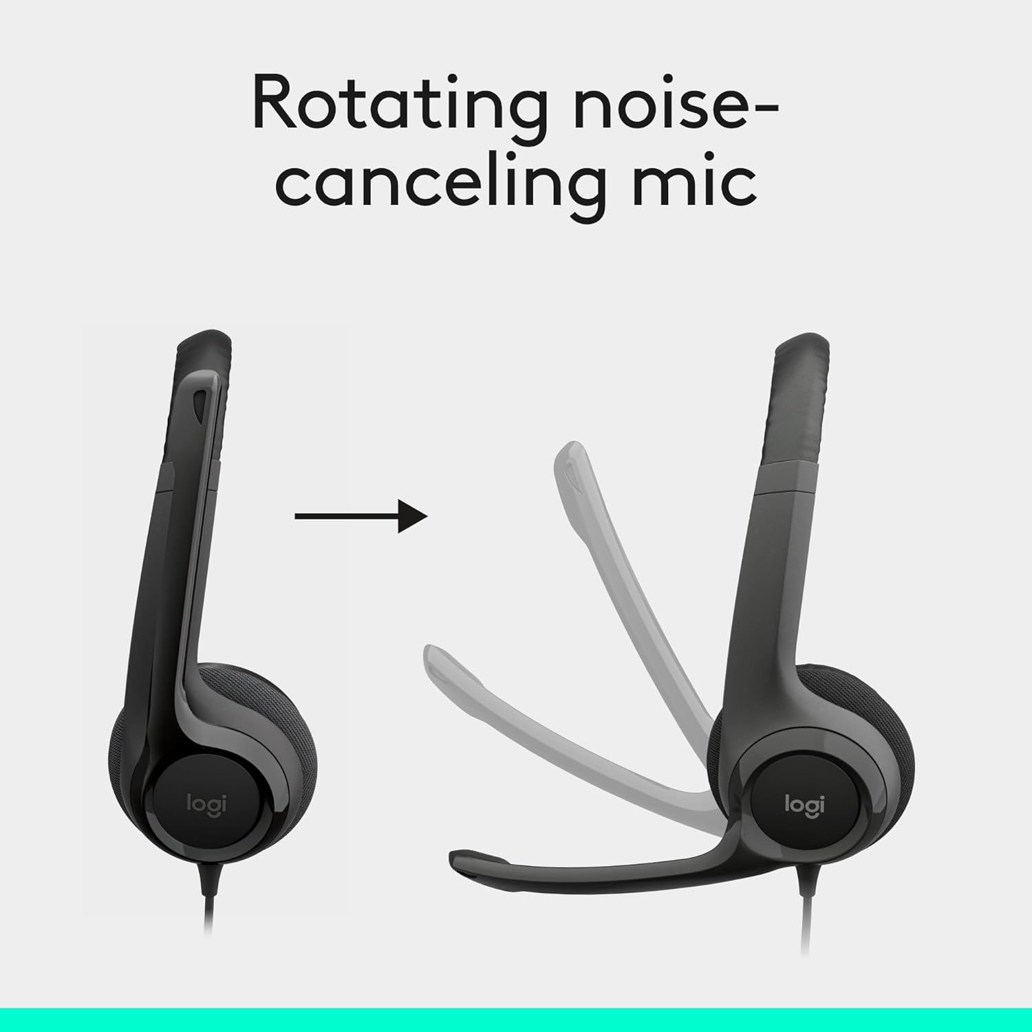 Logitech H390 Gaming Headphones, Wired Headphones with Mic, USB Headset with Microphone for PC