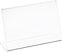 Azar Displays Acrylic L-Shaped Sign Holders, Clear - Pack of 10