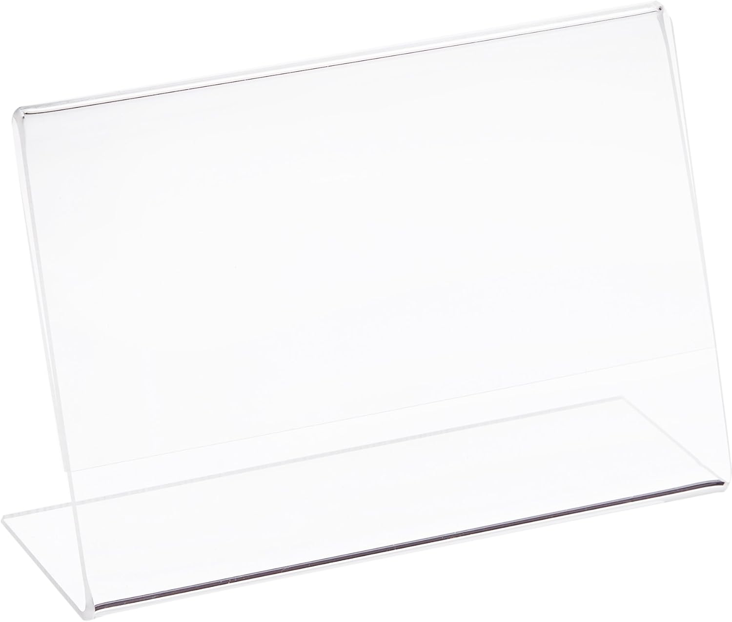 Azar Displays Acrylic L-Shaped Sign Holders, Clear - Pack of 10