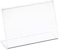 Azar Displays Acrylic L-Shaped Sign Holders, Clear - Pack of 10