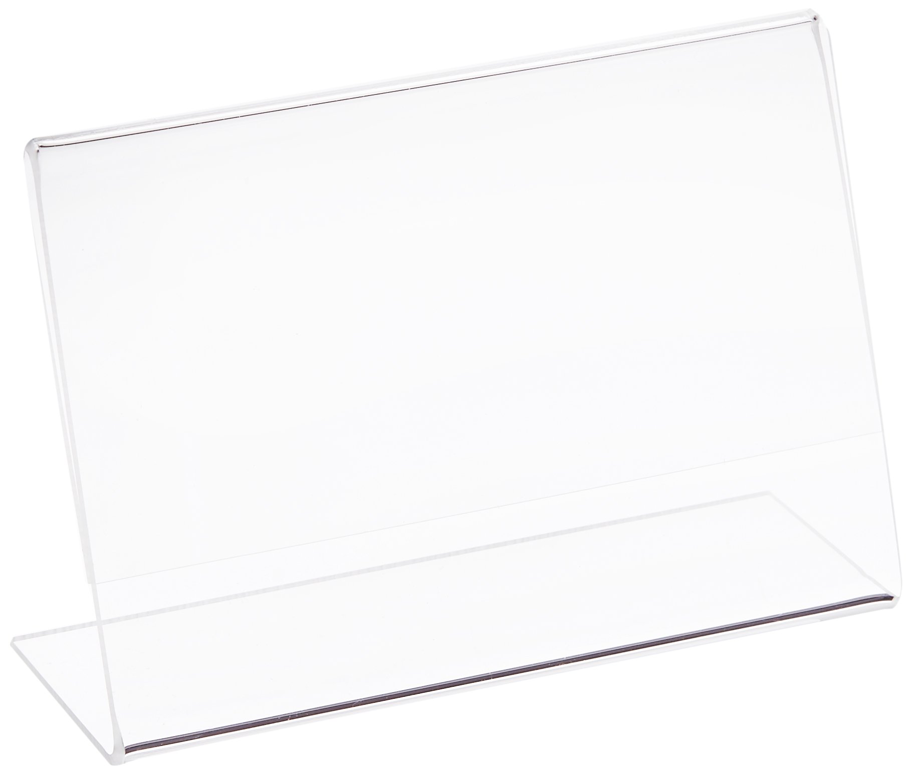 Azar Displays Acrylic L-Shaped Sign Holders, Clear - Pack of 10