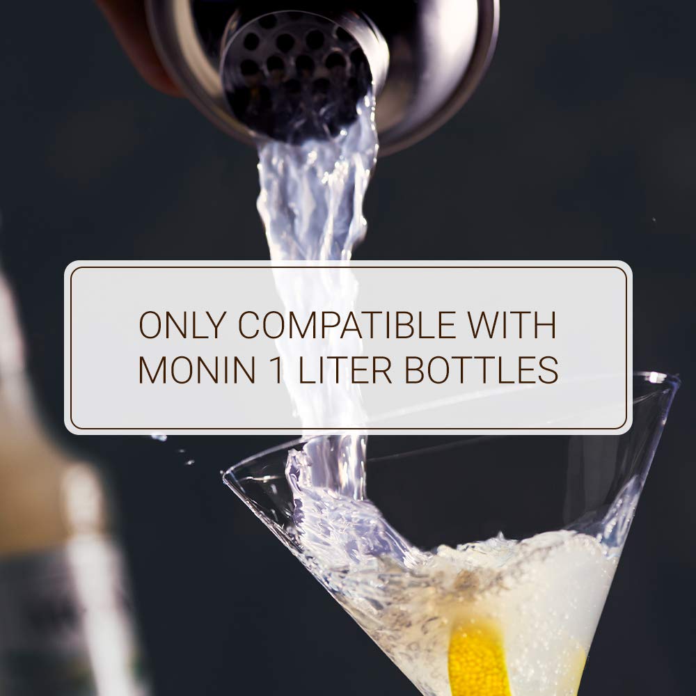 Monin - Syrup Pump, Only Compatible with 1 Liter Bottles of Monin Syrup, Tip Cover Included