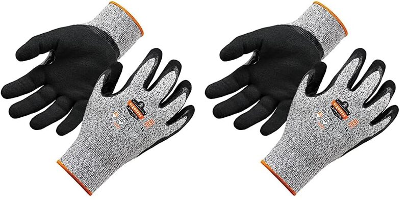 Ergodyne Nitrile Coated Work Gloves, Cut Resistant Level A3, Grip For Wet or Dry Enviroments, ProFlex 7031,Gray