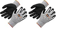 Ergodyne Nitrile Coated Work Gloves, Cut Resistant Level A3, Grip For Wet or Dry Enviroments, ProFlex 7031,Gray