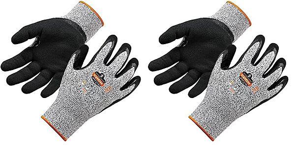 Ergodyne Nitrile Coated Work Gloves, Cut Resistant Level A3, Grip For Wet or Dry Enviroments, ProFlex 7031,Gray