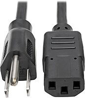 TRIPP LITE Computer Power Cord NEMA 5-15P to IEC-320-C13