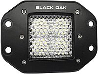 Black Oak 2" Flush Mount LED Pod Light - Flood Optics - Black Housing - Pro Series 3.0