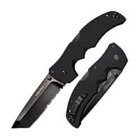 Cold Steel Recon 1 4" S35VN Razor-Sharp Blade 5.375" G-10 Handle Tactical Folding Knife w/Tri-Ad Lock, Ambidextrous Pocket/Belt Clip Tanto Point; 50/50 Plain Serrated Edge