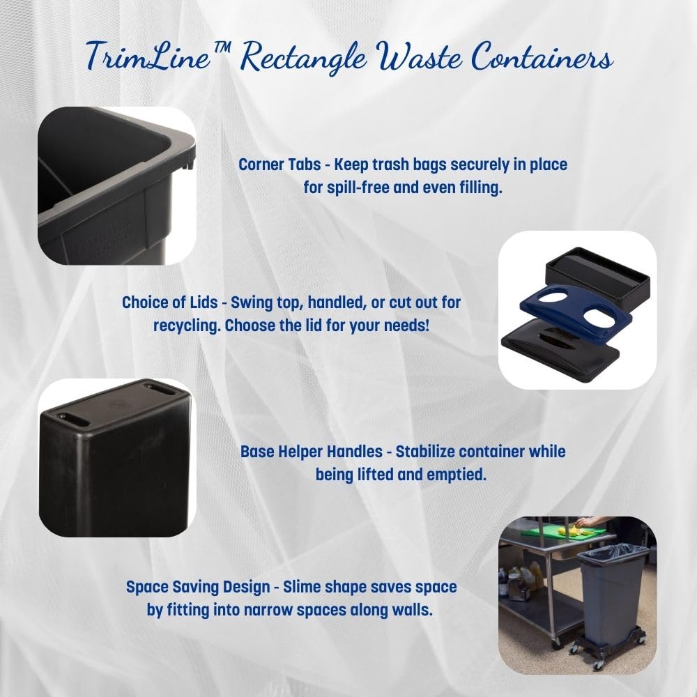 CARLISLE FOODSERVICE PRODUCTS TrimLine 23-Gallon Rectangular Waste Container