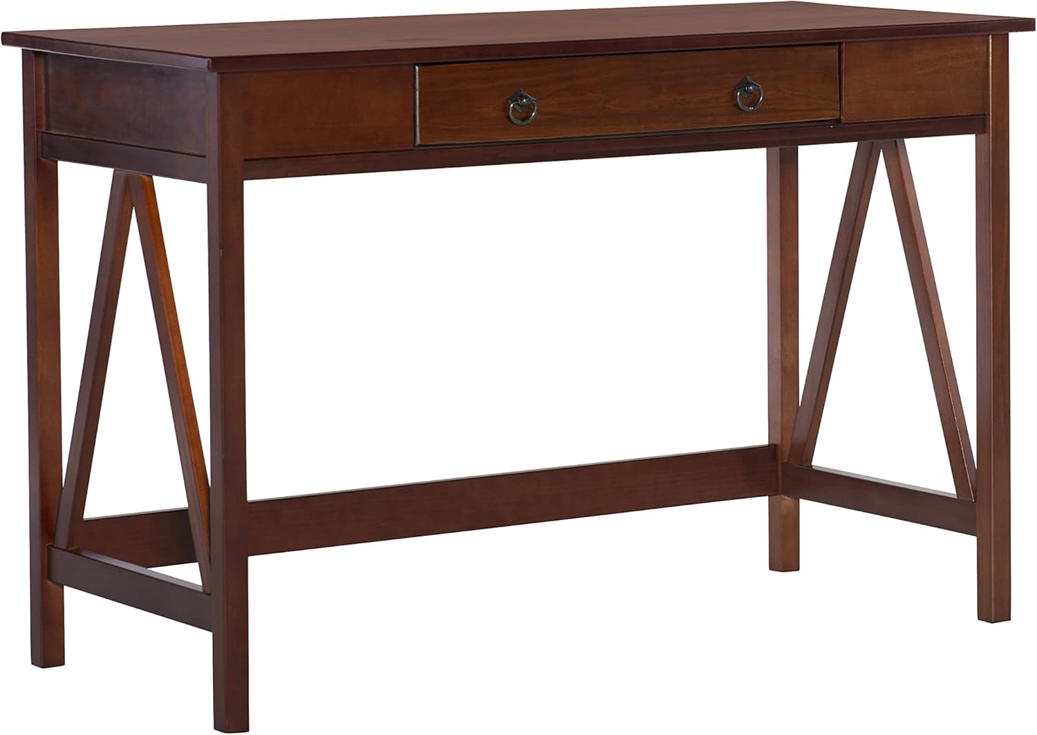 Linon Rockport 46inW Home Office Writing Desk, Antique Tobacco