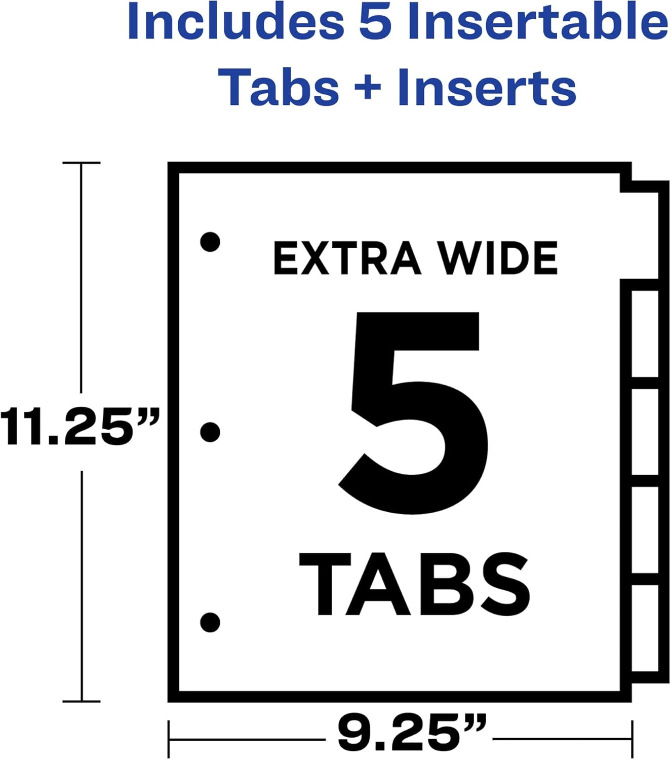 AVERY Dividers for 3-Ring Binders, Big Tab Insertable Two-Pocket Plastic Dividers, Multicolor