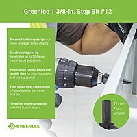 Greenlee GSB12 1-3/8" Step Bit (#12) Metal Cutter with Patented Split-Step Design