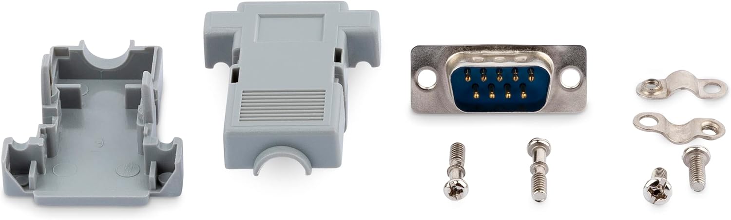 StarTech.com Assembled DB9 Male Solder D-SUB Connector with Plastic Backshell (C9PSM) 1 Count (Pack of 1) Male