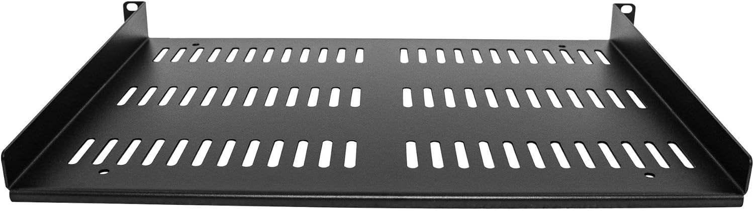 StarTech.com 1U Server Rack Shelf - Universal Vented Rack Mount Cantilever Tray for 19" Network Equipment Rack & Cabinet - Durable Design - Weight Capacity 55lb/25kg - 12" Deep (SHELF-1U-12-FIXED-V)