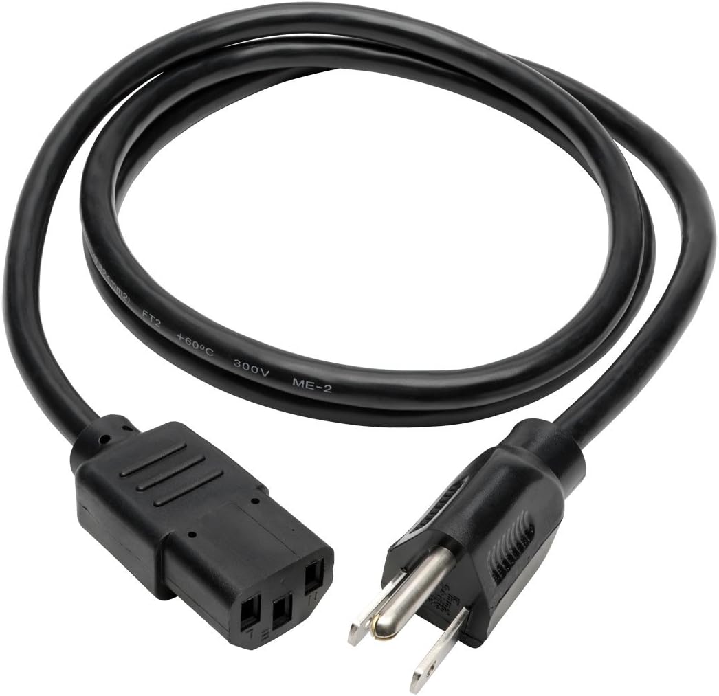 TRIPP LITE Computer Power Cord NEMA 5-15P to IEC-320-C13