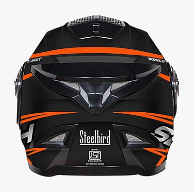 STEELBIRD SBH-17 ROBOT ICE MATT BLACK/FLU L.ORANGE C/V (L)