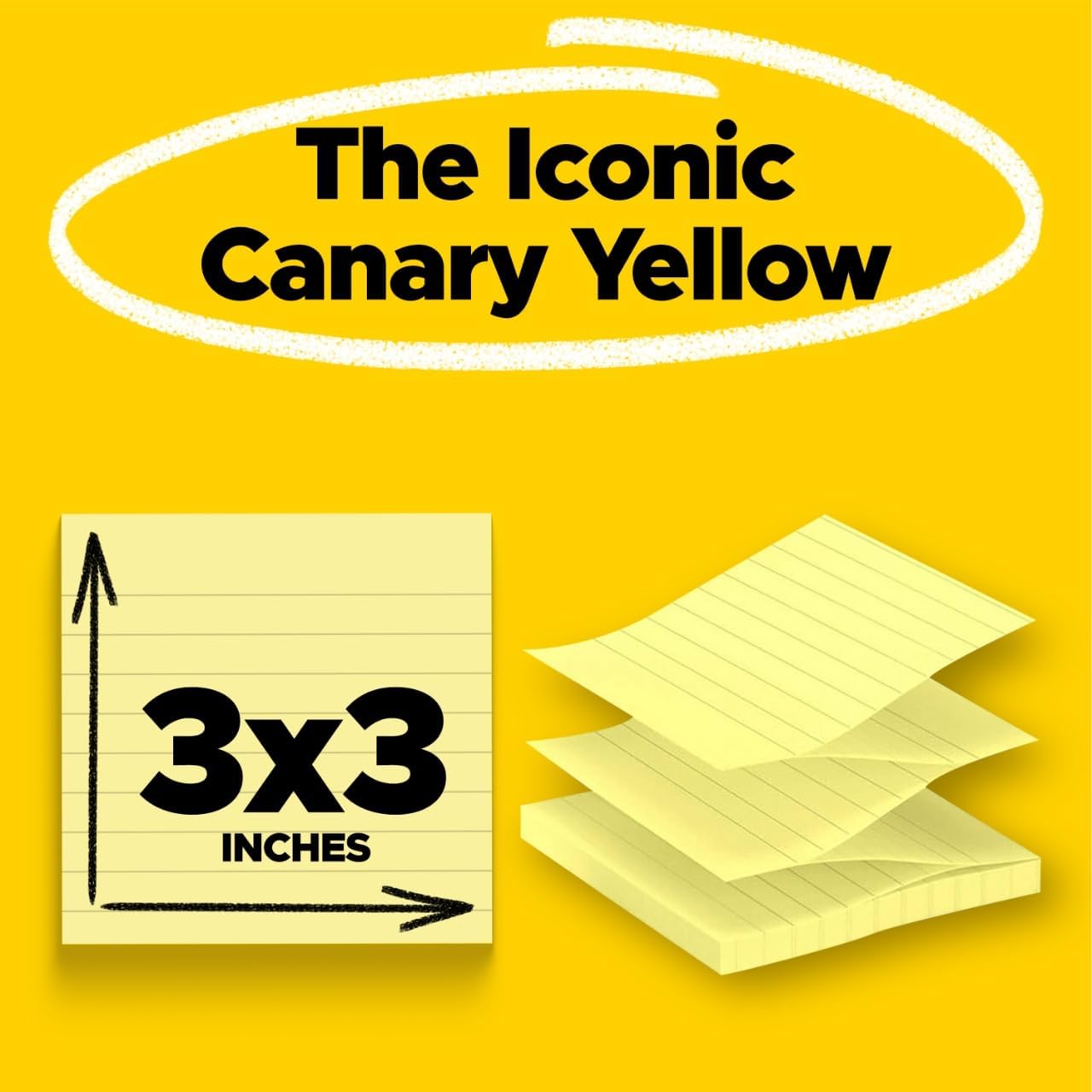 Post-it Dispenser Pop-up Notes, 3x3 in, 6 Pads, Canary Yellow, Clean Removal, Recyclable