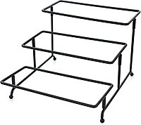 Elama 3-Tier Porcelain Serveware Set with Metal Rack