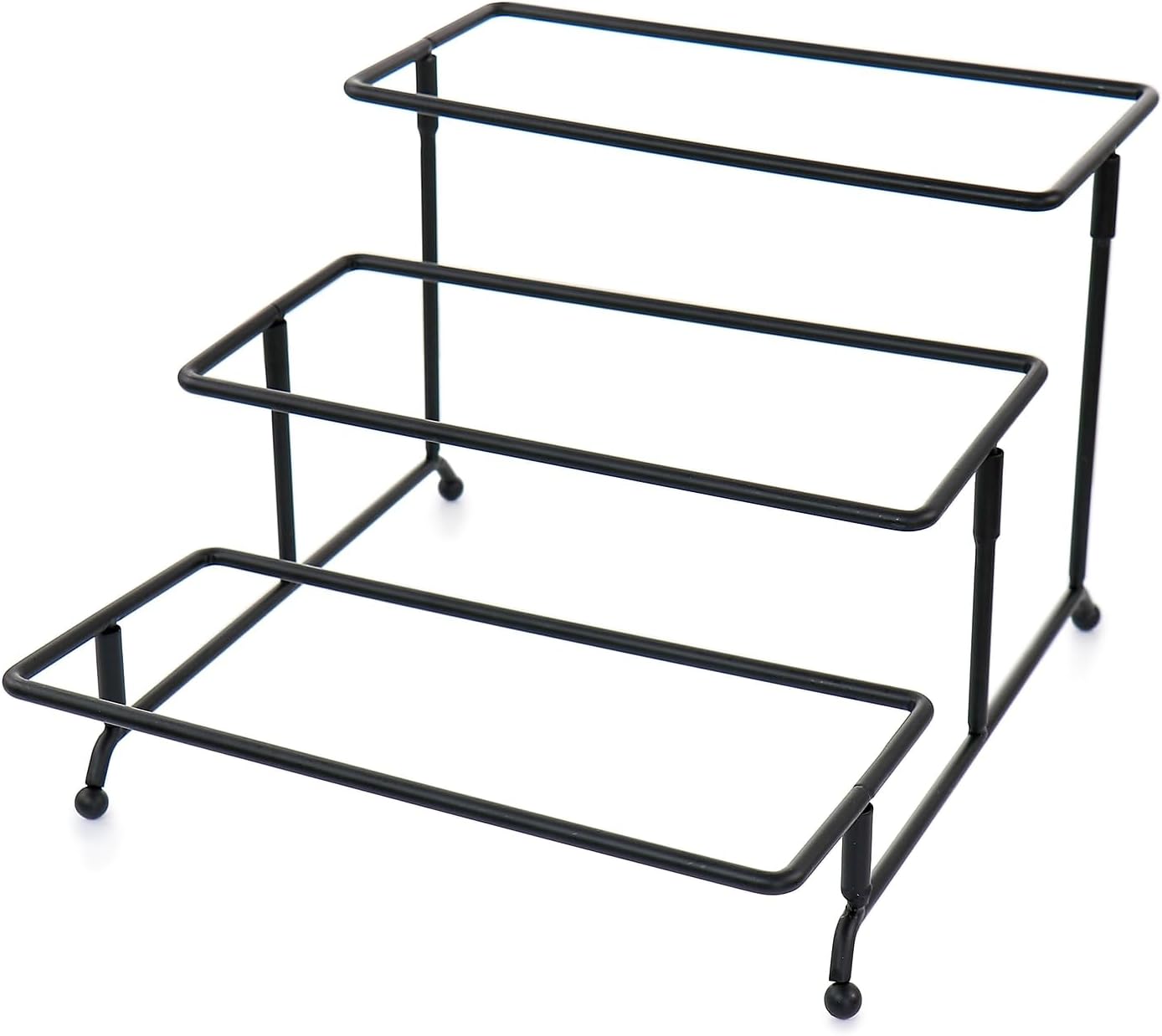 Elama 3-Tier Porcelain Serveware Set with Metal Rack